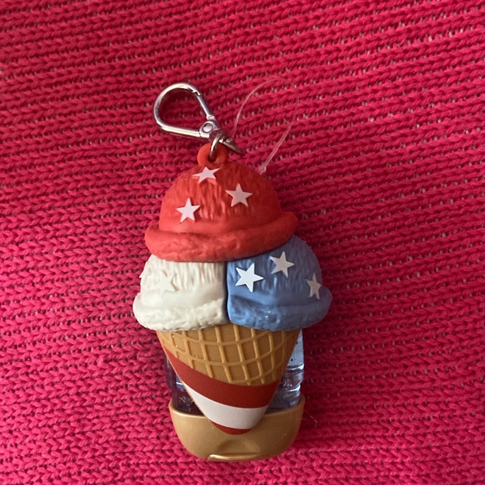 Fourth of July hand sanitizer holder and sanitizer